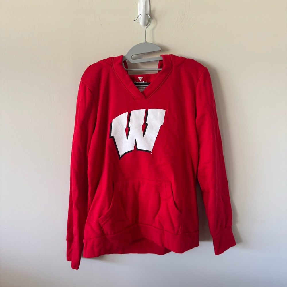 Wisconsin Badgers V-Neck Hoodie Size M